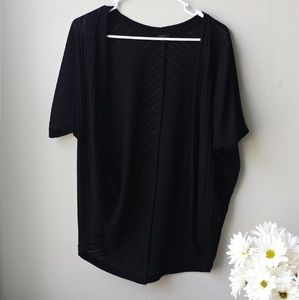 Black short sleeve cardigan